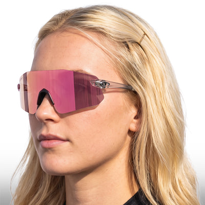 Tifosi Vogel SL Crystal Clear Frame Pink Mirror Lens