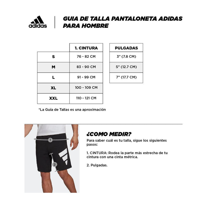 guia de tallas Adidas Pantaloneta Fortore 23 Hombre Negra