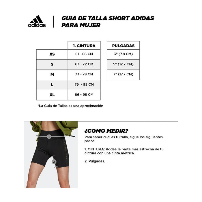 guia de tallas Adidas Short Running Branded Mujer Negro