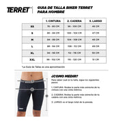 guia de tallas terret licra corta de hombre