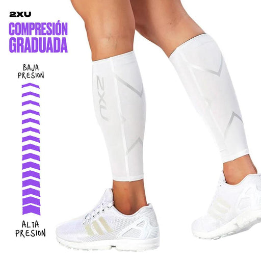 2XU Pantorrillera Compression Calf Blanca