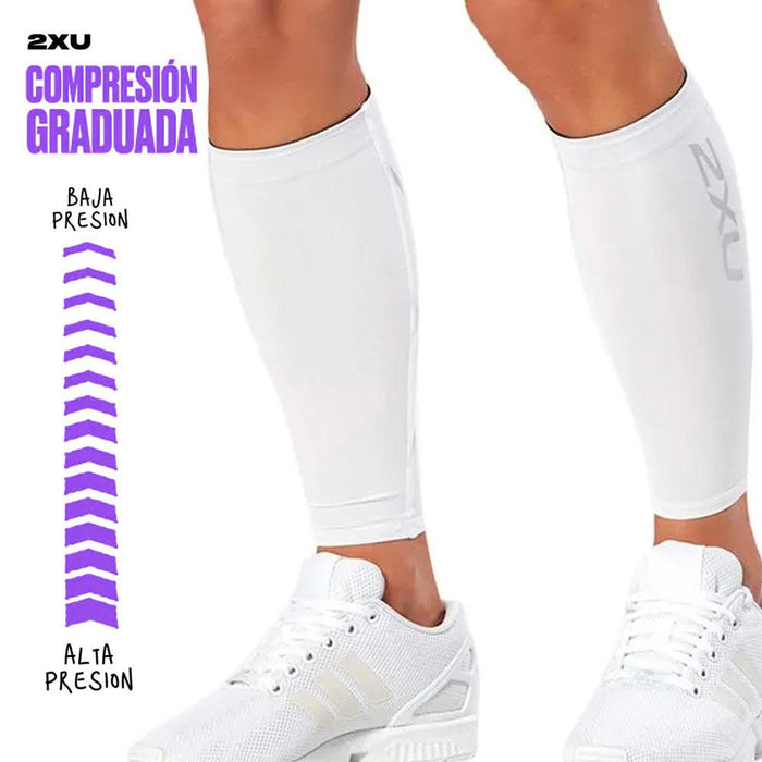 2XU Pantorrillera Compression Calf Blanca