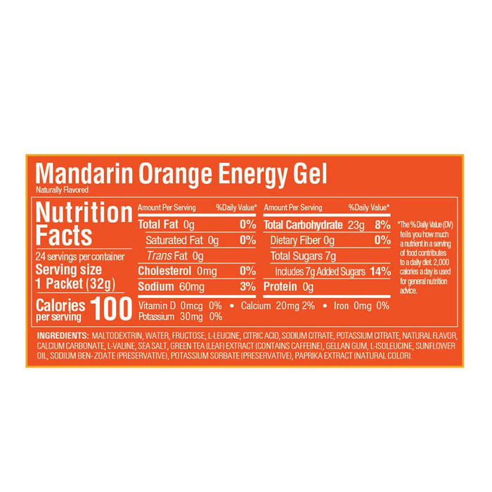 Gu Energy Gel Energetica Con Cafeina 32g - Mandarina Naranja - Nación Runner Colombia