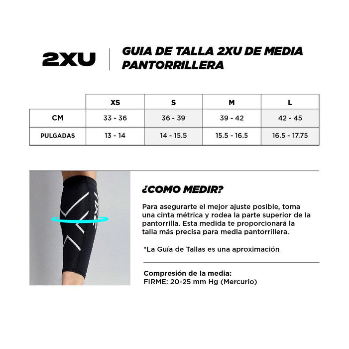 2XU Pantorrillera Compression Calf Blanca